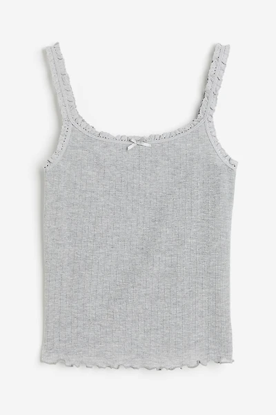 Lace-trimmed Tank Top