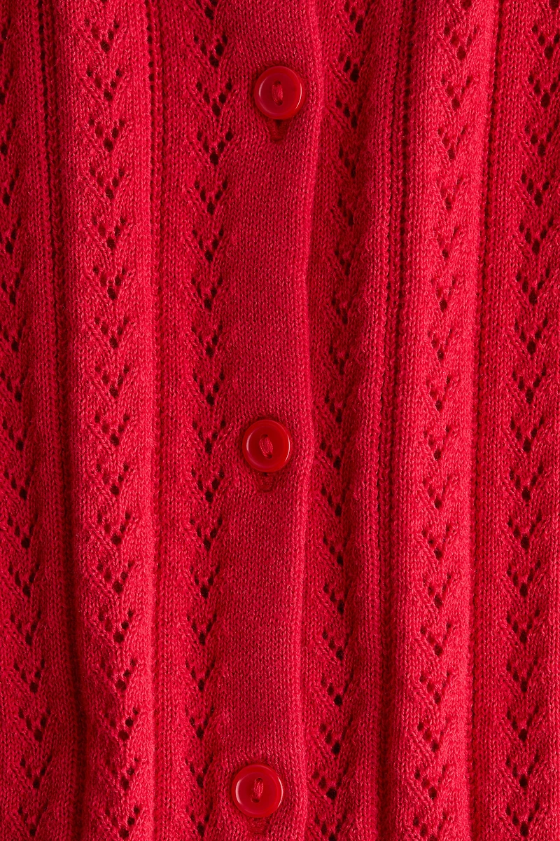 Pointelle-Knit Cotton Cardigan