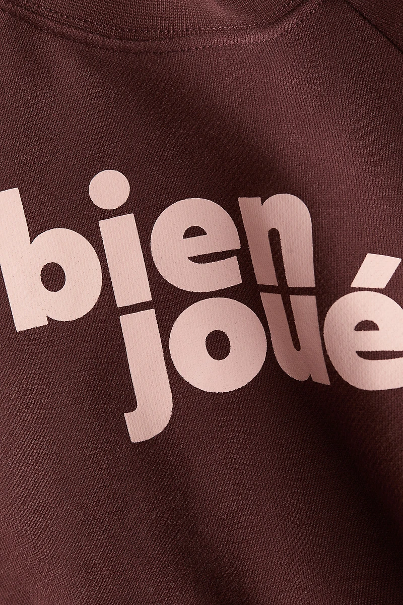 Chandail en molleton de coton avec détail brodé