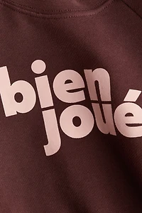 Chandail en molleton de coton avec détail brodé