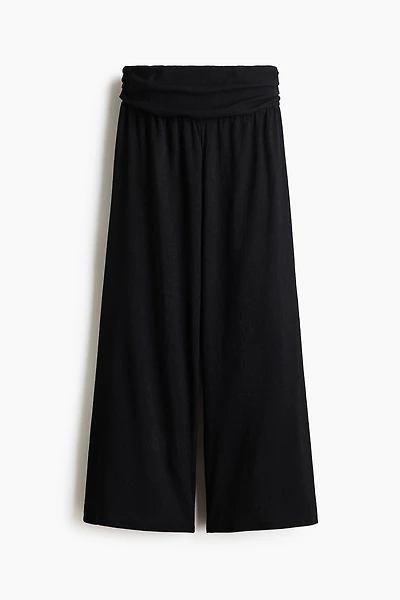 Wide-Leg Gathered-Waist Pants