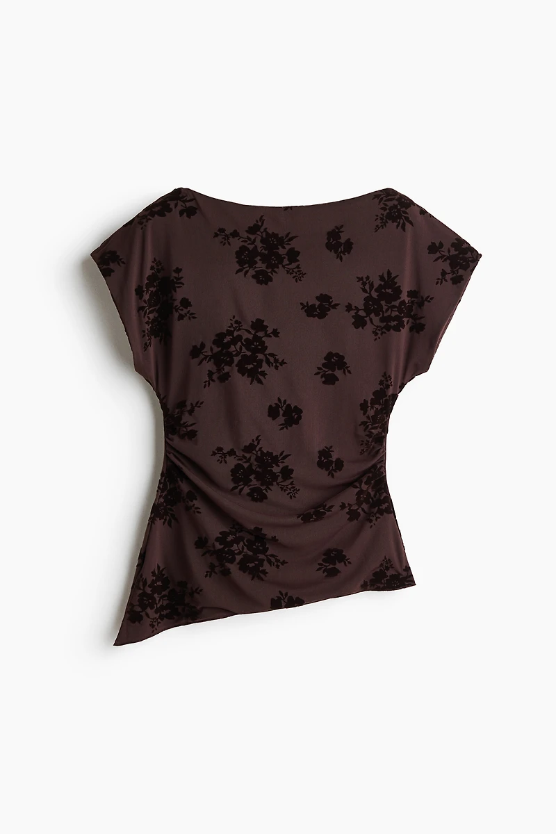 Haut asymétrique avec imprimé floqué