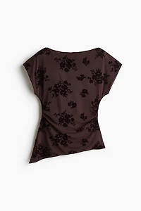 Haut asymétrique avec imprimé floqué