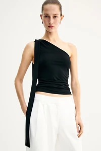 Haut asymétrique à effet drapé