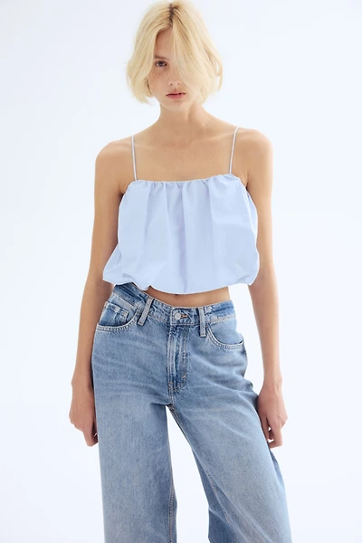 Bubble-Hem Strappy Top