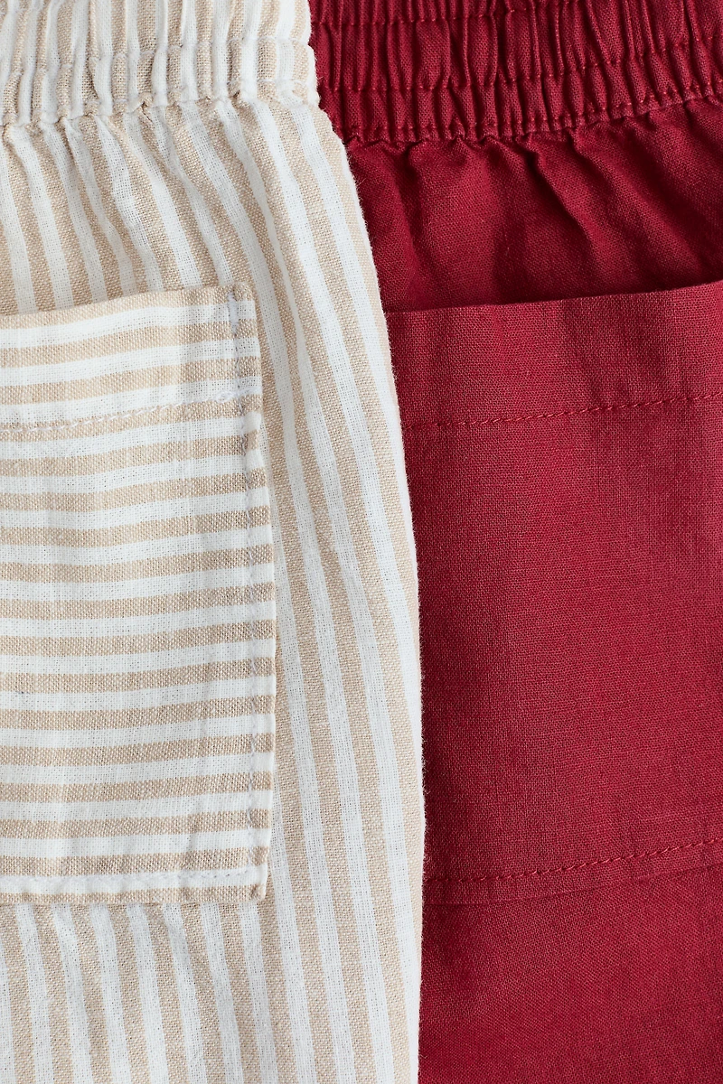 Lot de 2 shorts en lin mélangé