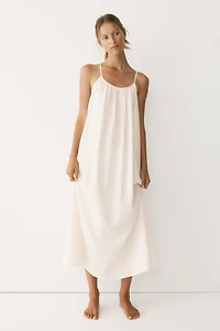 Linen-Blend Casual Dress