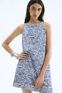 Linen-Blend Strappy Dress