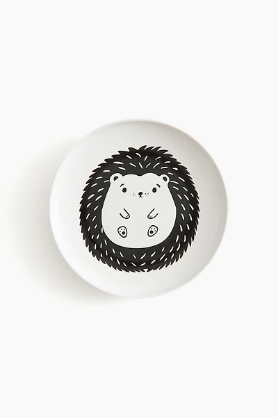 Stoneware Plate with Motif