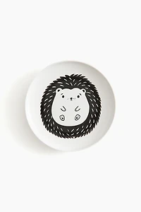 Stoneware Plate with Motif