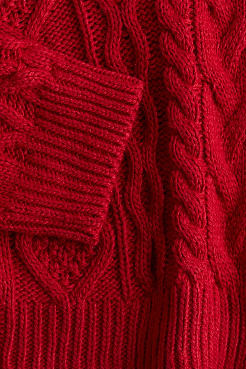 Cable-Knit Turtleneck Sweater
