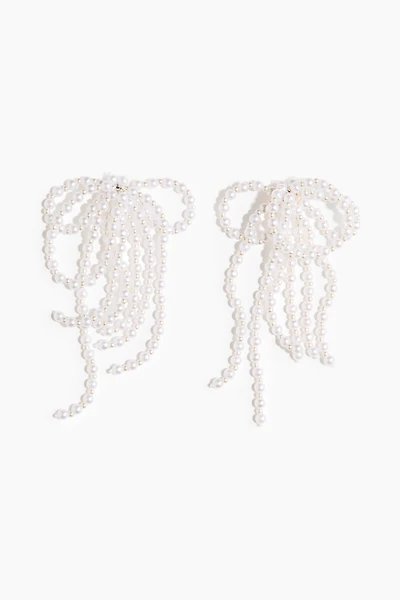 Beaded Bow-Shaped Earrings