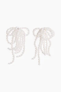 Beaded Bow-Shaped Earrings