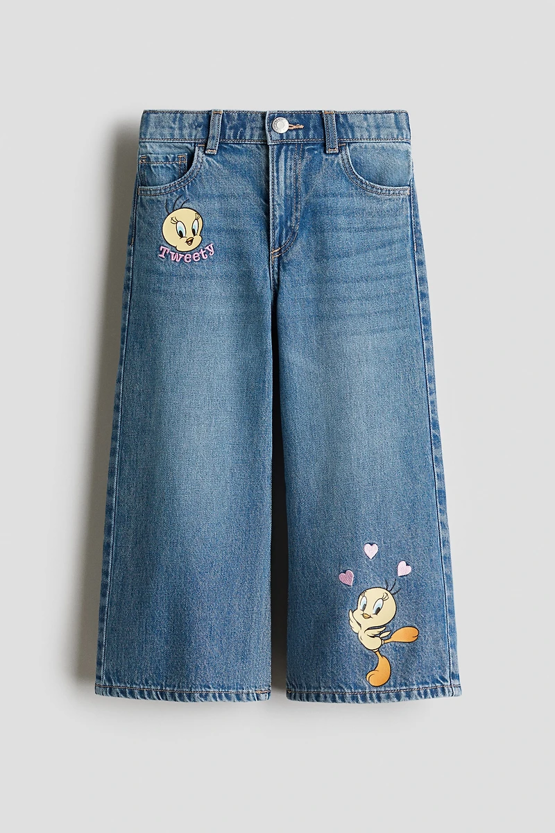 Printed Wide Leg Jeans