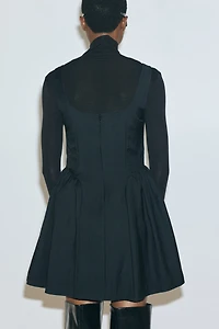 Gathered Square-Neck Dress