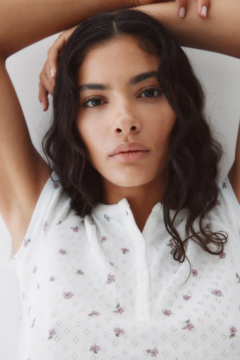 Haut en jersey pointelle