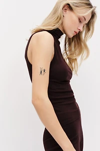 Haut sans manches à col cheminée