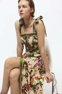 Tie-Strap Viscose-Blend Dress
