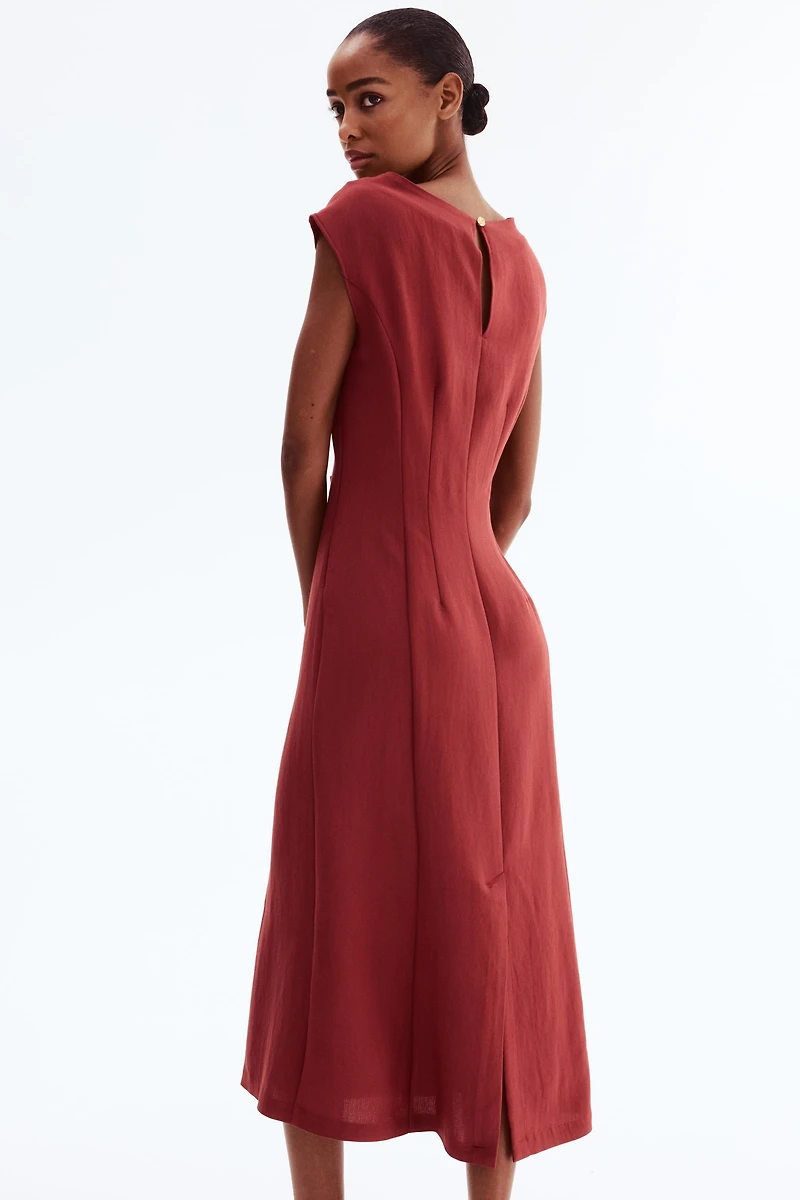 Defined-Waist Sleeveless Dress