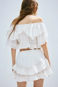 Lace-Trimmed Crop Top