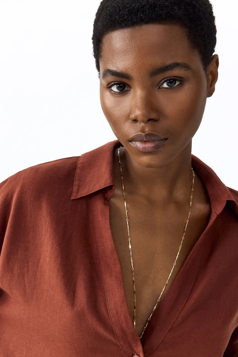 Linen-Blend Shirt