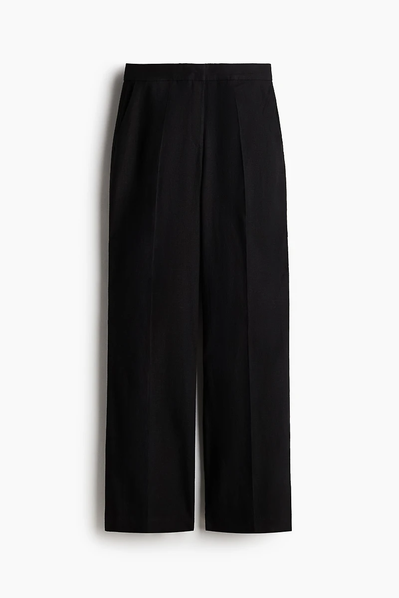 Bootcut Linen-Blend Pants