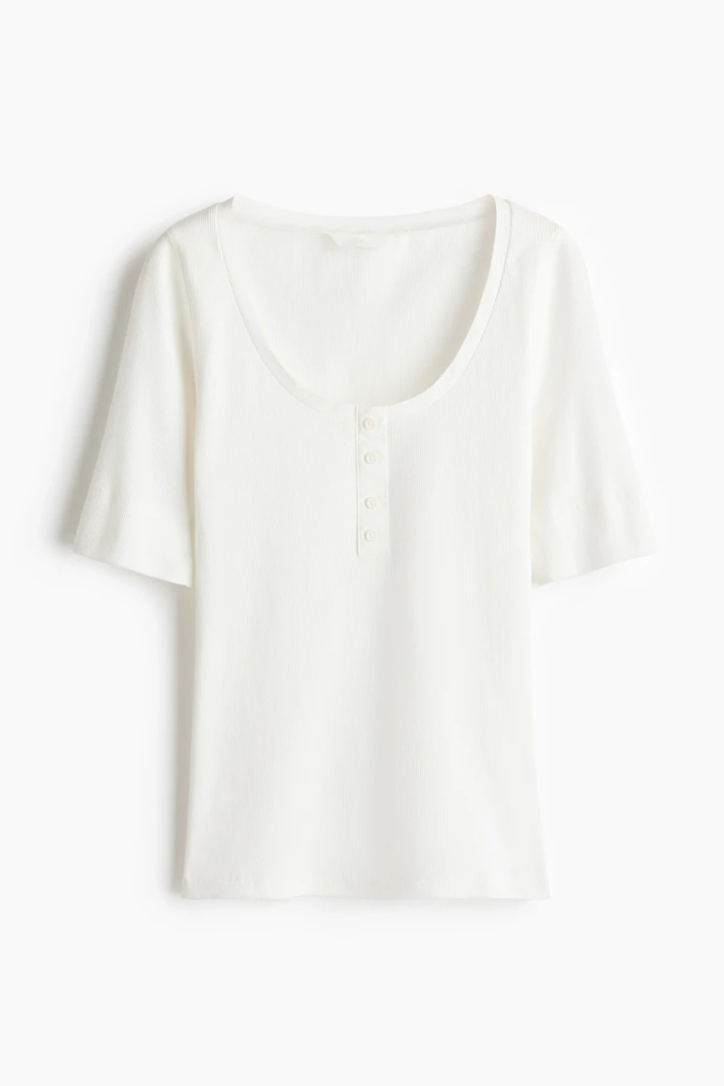 Haut en coton côtelé