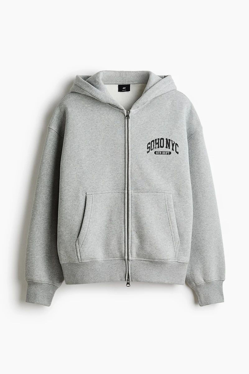 Oversized Printed Hooded Jacket