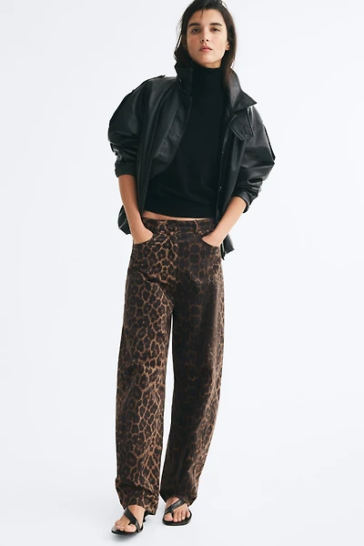 Velvet Barrel-Leg Pants