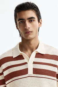 Polo classique en tricot pointelle