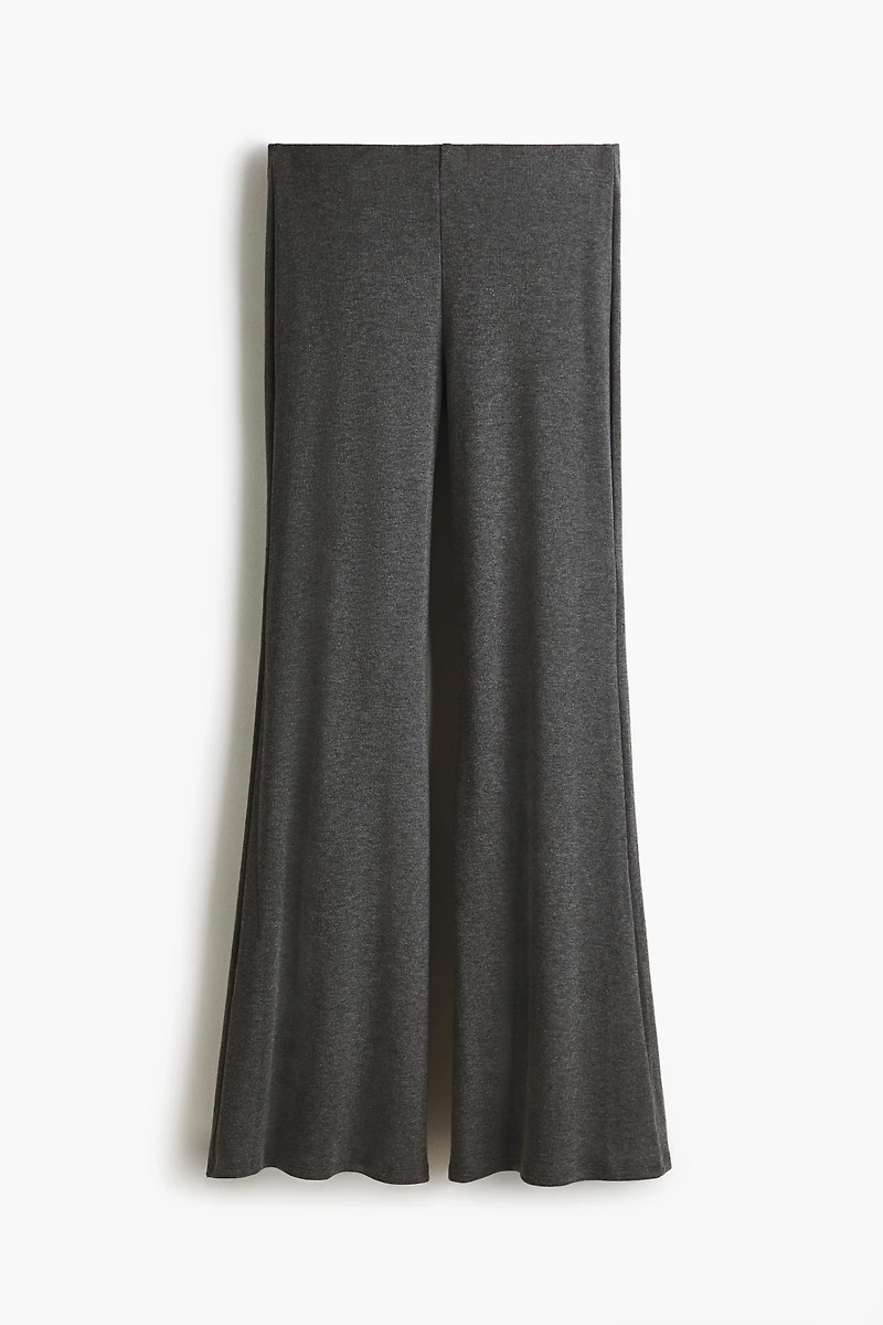 Flared fine-knit trousers