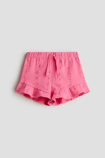 Shorts with Eyelet Embroidery