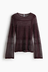 Pointelle-Knit Top