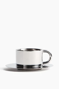 Stainless Steel Cup and Saucer