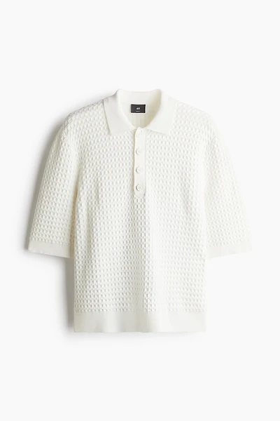 Polo classique en tricot gaufré