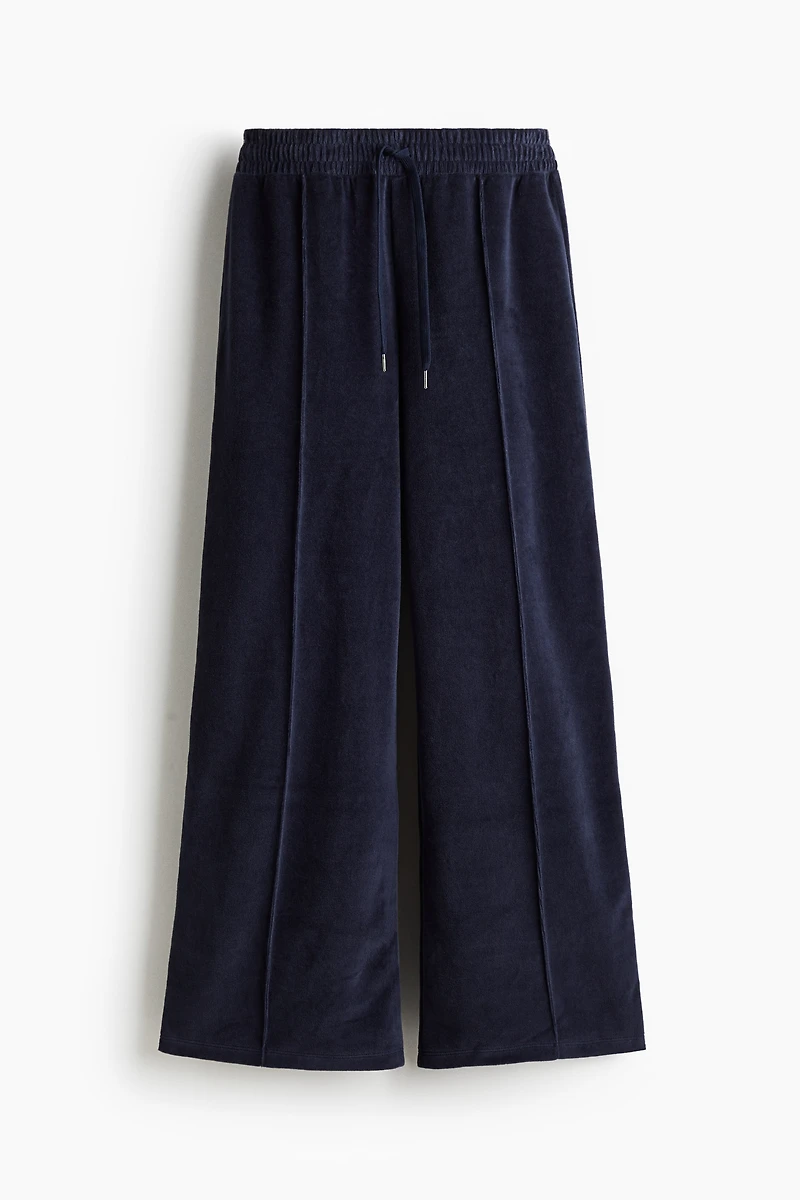 Wide-Leg Velour Joggers