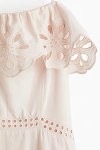 Cotton Dress with Eyelet Embroidery
