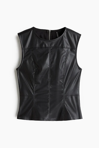 Débardeur en tissu enduit