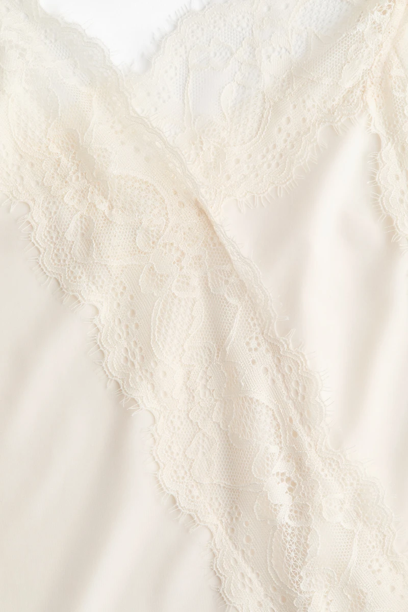 Haut à bretelles fines en jersey avec dentelle