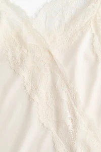 Haut à bretelles fines en jersey avec dentelle