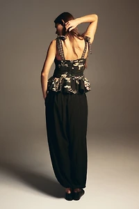 Haut péplum avec bretelles à nouer