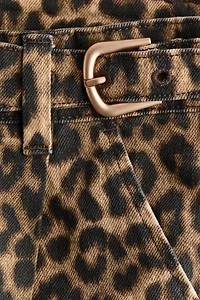 Belt-Detail Denim Pants