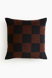 Checked Velvet Cushion Cover
