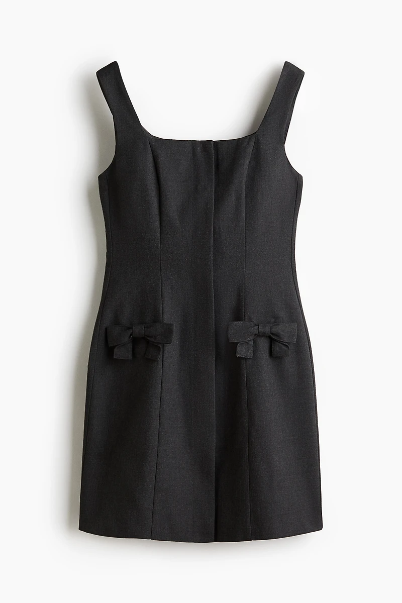 Bow-Detail Twill Dress