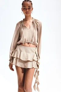 Balloon-Sleeved Blouse