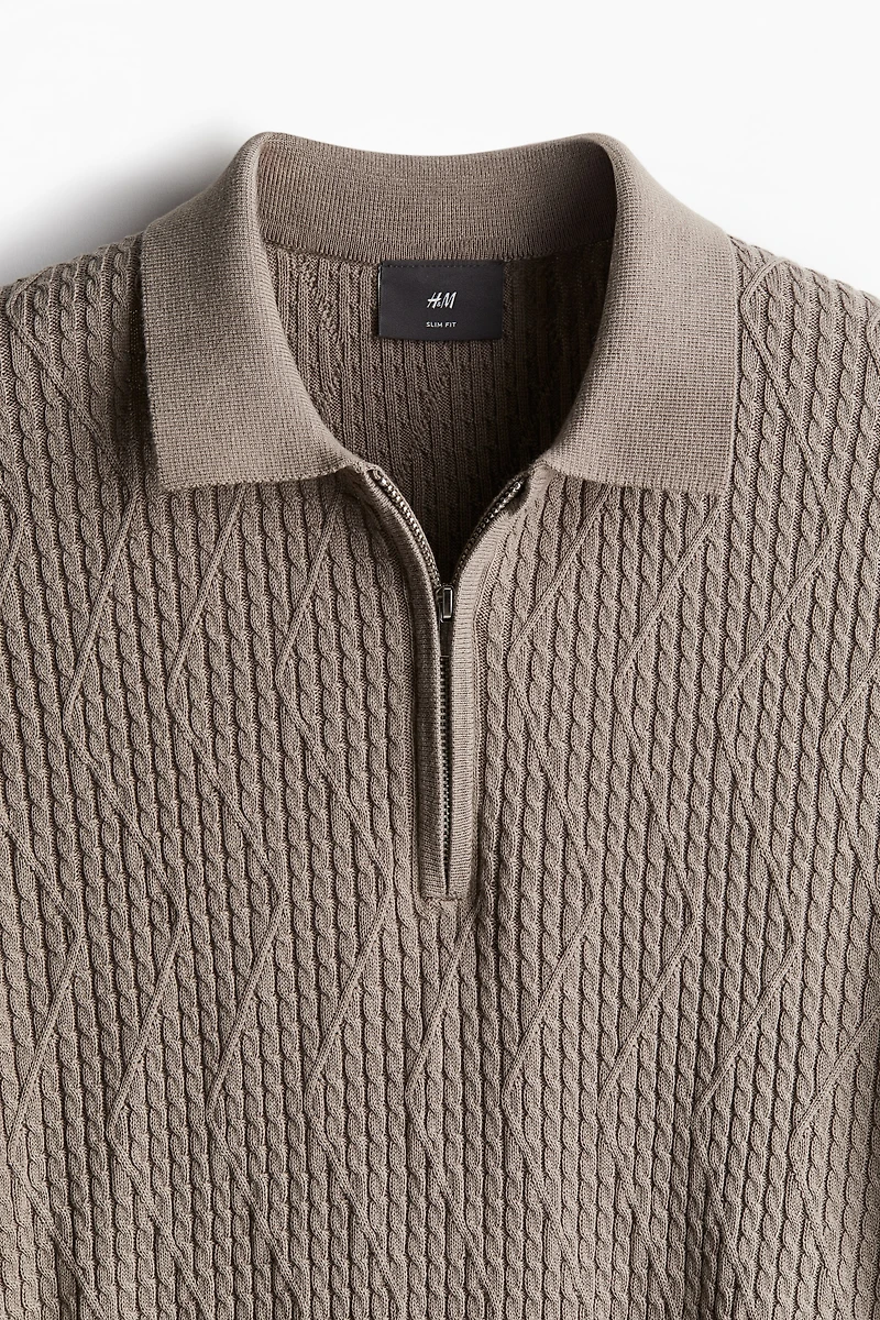 Polo Coupe Amincie en maille torsadée