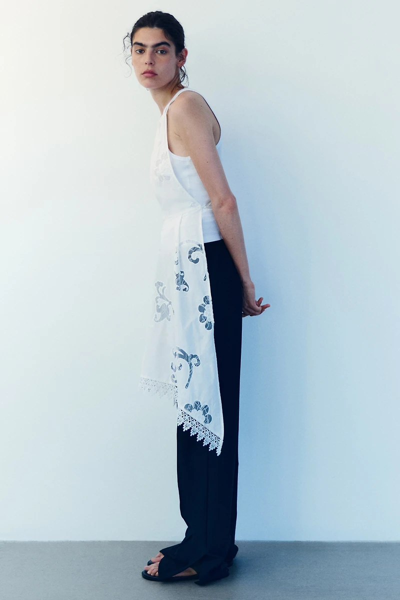 Cotton Dress with Eyelet Embroidery