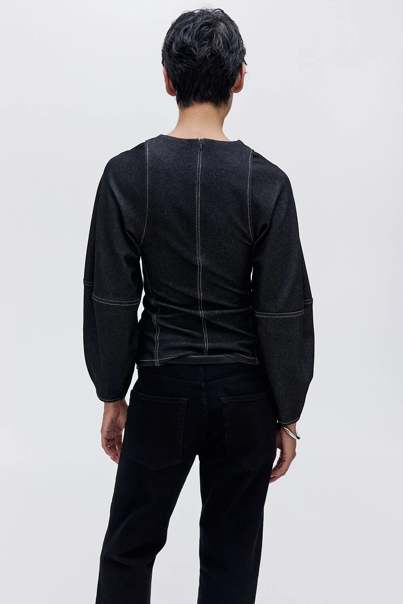 Denim-Look Top