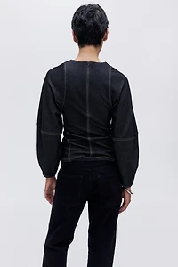 Denim-Look Top