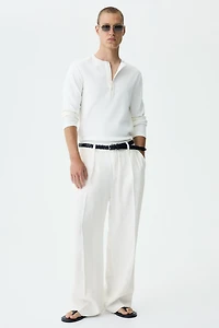 Pantalon large ample en lin